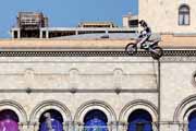 Yerevan - flying motorcycle above Republic square