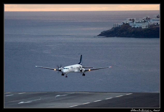 landing at Santa Cruz airport