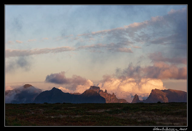 our only sight of the highest peaks